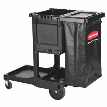 Executive Janitorial Cleaning Cart Black