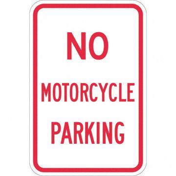 No Motorcycle Parking Sign 18 x 12