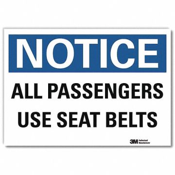 Rflct Seat Belt Lbl 10x14in Alum