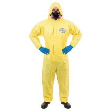 D8417 Hooded Coverall Elastic Yellow M PK12