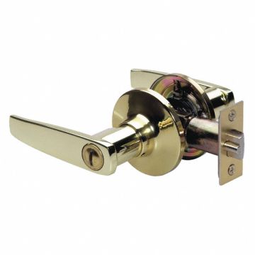 Lever Lockset Polished Brss Strght Style
