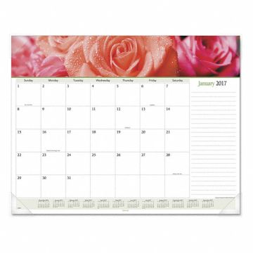 Desk Calendar Monthly 22 x17 Floral