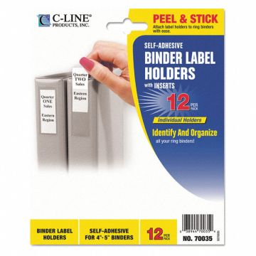 Binder Label Holders Self-Adhesive PK12