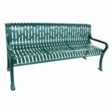 E5608 Outdoor Bench 74 in L 33-1/4 in H Grn