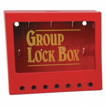Group Lockout Box 7 Locks Max Red