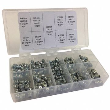 Grease Fitting Kit Metric Type 90 Pieces