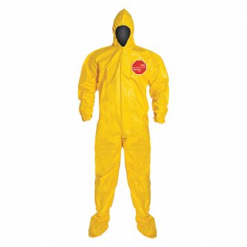 D2256 Hooded Coverall w/Socks Yellow XL PK12