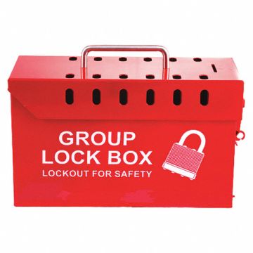 Group Lockout Box Red Steel 6 H 4 D
