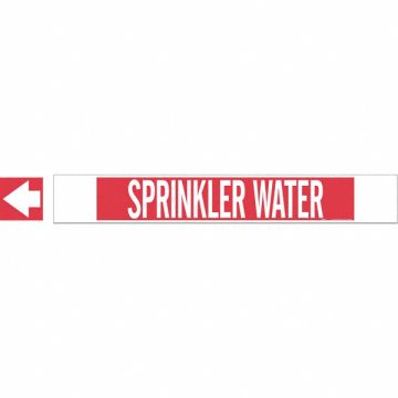 Pipe Marker Sprinkler Water 4in H 24in W