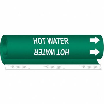 Pipe Marker Hot Water 26 in H 12 in W