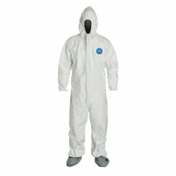 Hooded Coveralls White 5XL Elastic PK25