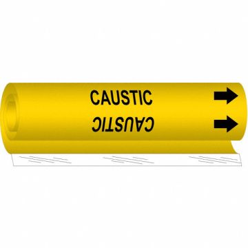 Pipe Marker Caustic 5 in H 8 in W