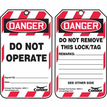 Lockout Tag Danger Do Not Operate PK25