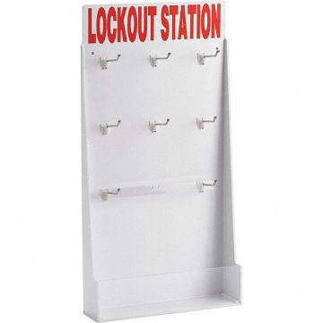 Lockout Station Unfilled Red/White 12inH