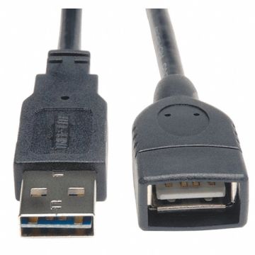 Reversible USB Extension Cable Blck 6 ft