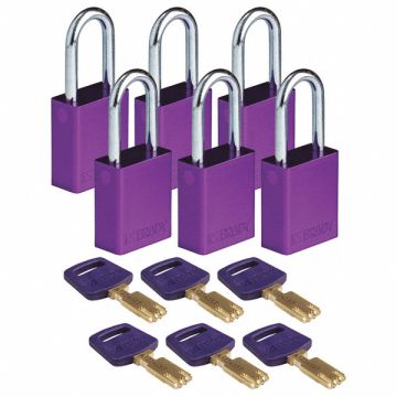 Lockout Padlock Al Purple 1-13/16 H PK6