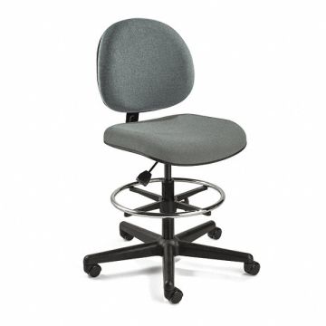 E1593 Task Chair Fabric Gray 24 to 34 Seat Ht