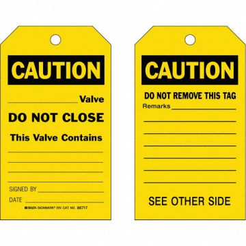 Caution Tag 7in H 4in W Cardstock PK100