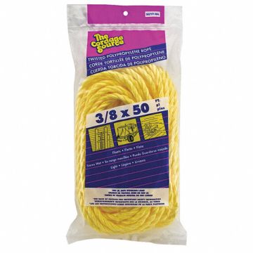 Rope 50ft Yllw 308lb. 3/8 in Polyprpylne