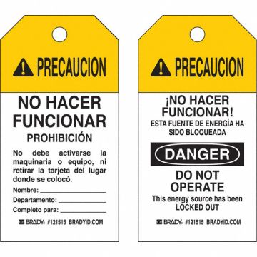 Caution Tag 5-3/4inHx3inW Polyester PK25