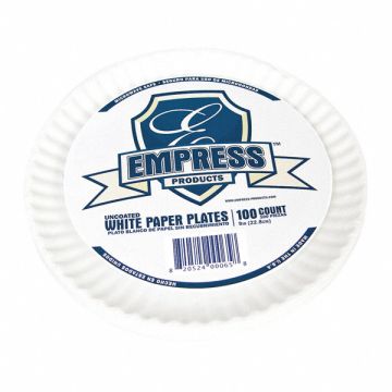 Disposable Paper Plate 9 in WH PK1000