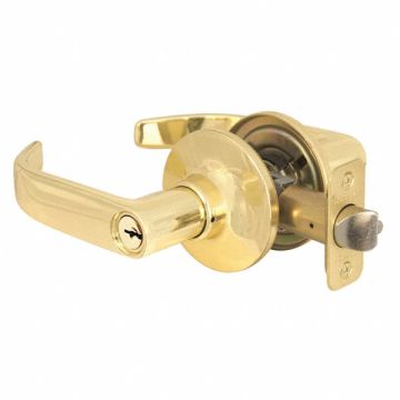 Lever Lockset Bright Brass Return Style