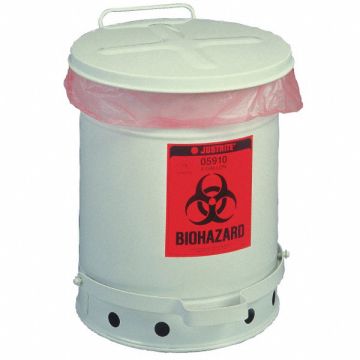 Biohazard Waste Container Silver Steel