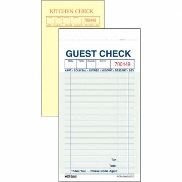 Guest Checks 2-Part Carbonless PK50