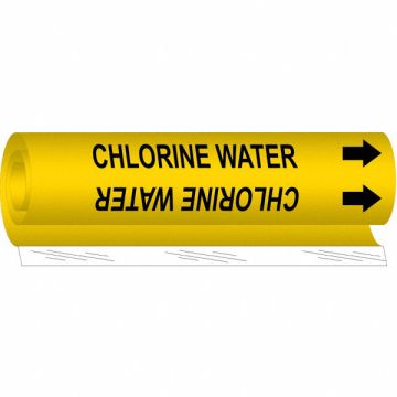 Pipe Marker Chlorine Water 5 in H 8 in W