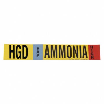Pipe Marker Ammonia 1 1/8in H 7in W