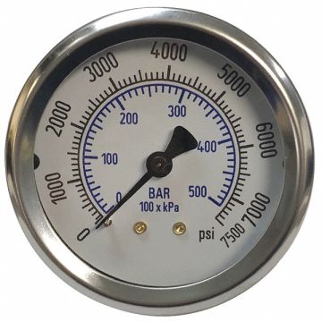 K4578 Pressure Gauge 0 to 7500 psi 2-1/2 Dial