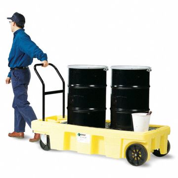 Drum Spill Platform Cart Yellow 500 lb.
