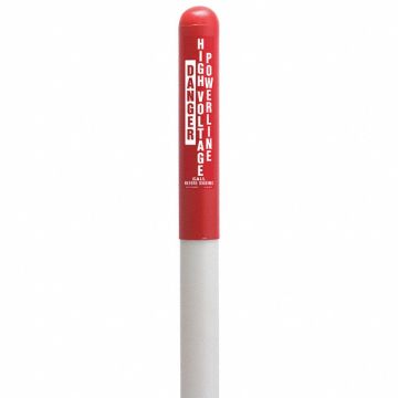Utility Dome Marker 78 in H Red/White