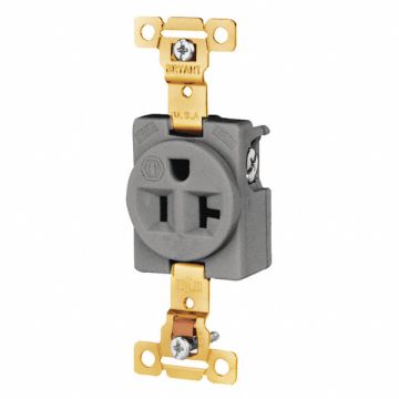 Receptacle Gray 20A 3 Wires Flush Mount