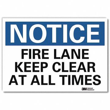 Reflective Fire lane Label 5x7in Alum