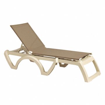 Chaise Lounge Taupe Adjustable 14 H
