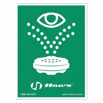 Eyewash Sign Plastic Green 12 L x 10 W