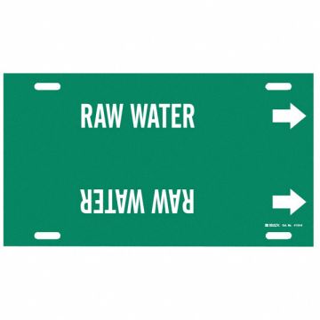Pipe Marker Raw Water 10 in H 32 in W