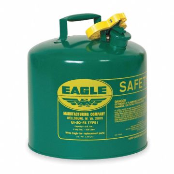 Type I Safety Can 5 gal Green 13-1/2In