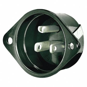 Flanged Inlet Black 15 A Oval 5-15P