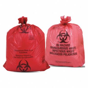 Biohazard Bag 17x18 8 ga. Red PK1000