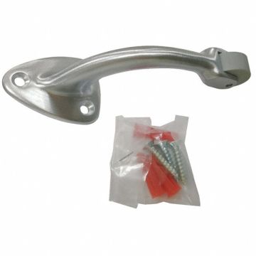 Curved Roller Stop Satin Chrome Screw-In