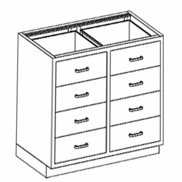 Base Cabinet (8) Equal Drawers 35 W