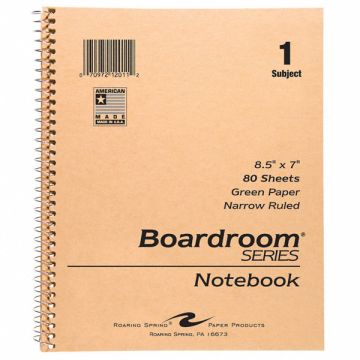 Recycled Notebook 1Sub 8.5x7 Green PK48