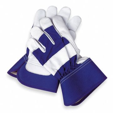 D1577 Leather Gloves Blue/White M PR