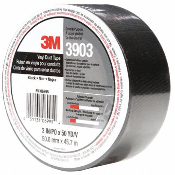 Duct Tape Black 2 in x 50 yd 6.5 mil