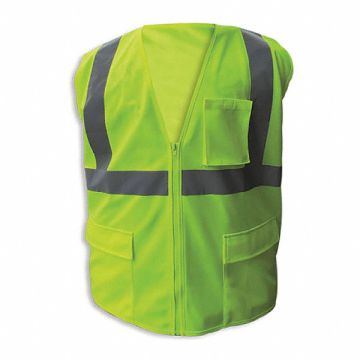 Safety Vest Lime FR Slv strp Zip 2XL 2PK