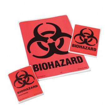 Biohazard Label 4 inx2 7/8 in Paper PK40