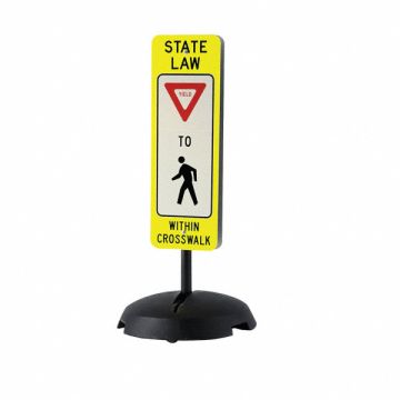 Traffic Sign with Base 36 x 12 Yellow