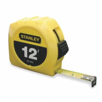 Tape Measure 1/2 In x 12 ft Yellow In/Ft